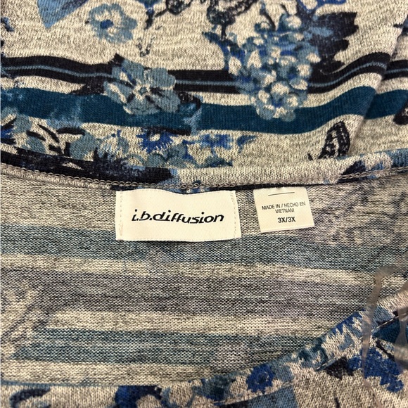 I. b. diffusion gray and blue tunic, 3X - Picture 5 of 5